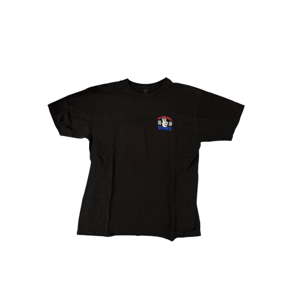 VANS Classic Off the Wall Two Fingers Black T Shirt Large